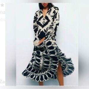 Zara printed maxi dress Size S